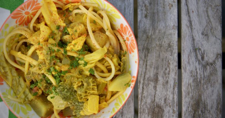 Recept: pasta met groene kool en yacon